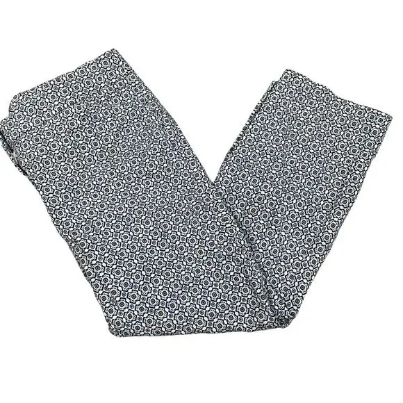 Chico's Secret Stretch Waist Pants 0.5 6 blue green print comfort mod - Picture 2 of 9